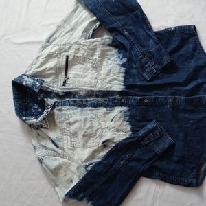 Sean John Jean Long Sleeved Shirt Men's Size L Denim Long Sleeve